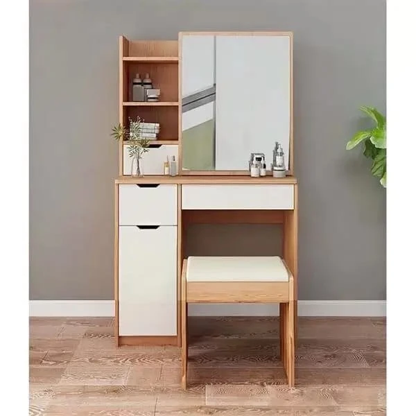 تسريحه مودرن مقاس 80*180 مع كرسي بيج مع ابيض