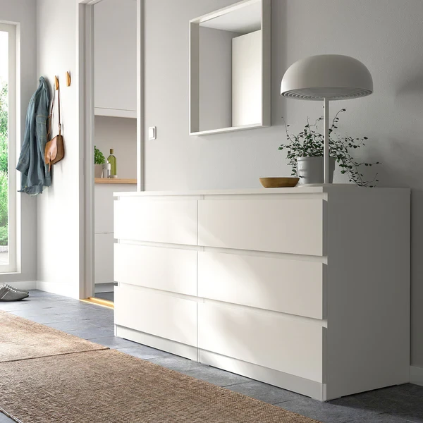 وحدة ادراج 6 درج 42×120 سم – ابيض – KmO15