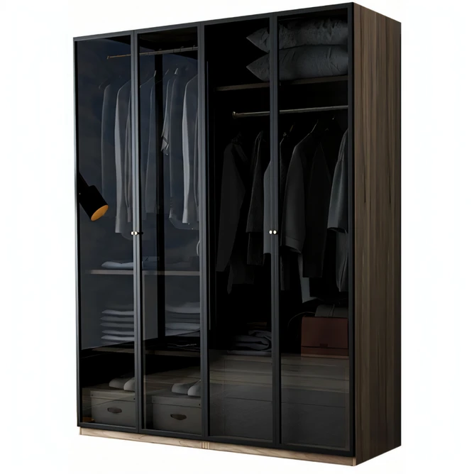 دريسنج 180*220 بني غامق مع درف زجاج – كود DS032