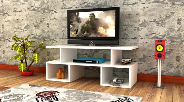 وحدة تليفزيون 30×120 سم – ابيض – TV0104