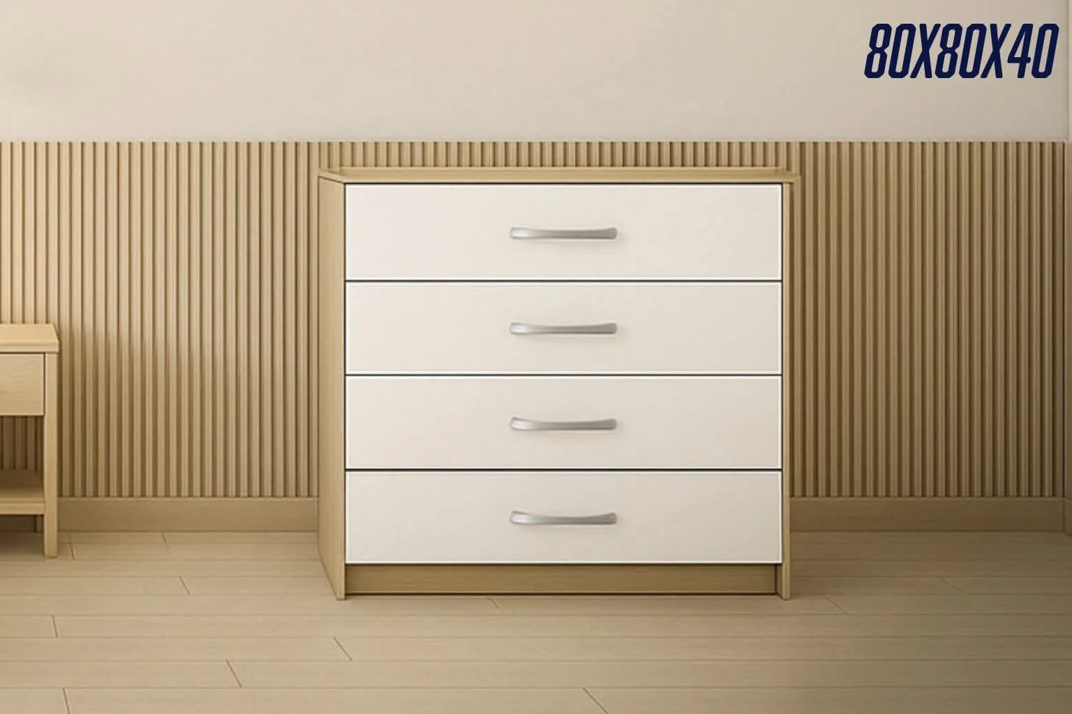 وحدة ادراج 4 درج مقاس 80 × 40 خشابي مع ابيض كود – Af 085